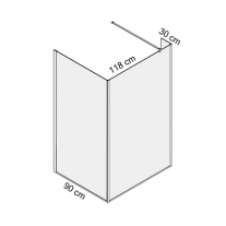 Paravan de dus Mediterraneo, Trixie 90 x 118 x 30 x 190 cm, din 3 elemente fixe  